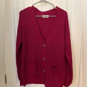 Zenana Cranberry Knitted Cardigan
